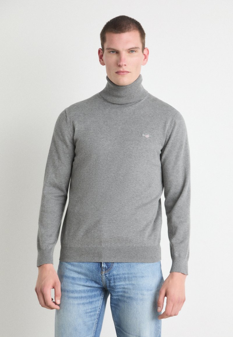 GANT CLASSIC ROLLERNECK - Vesta - dark grey melange