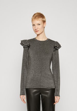 Gap Tall RUFFLE - Bluzka z długim rękawem - black