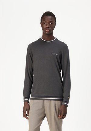 EMBROIDERED TIPPED CREW NECK - Vesta - gunmetal