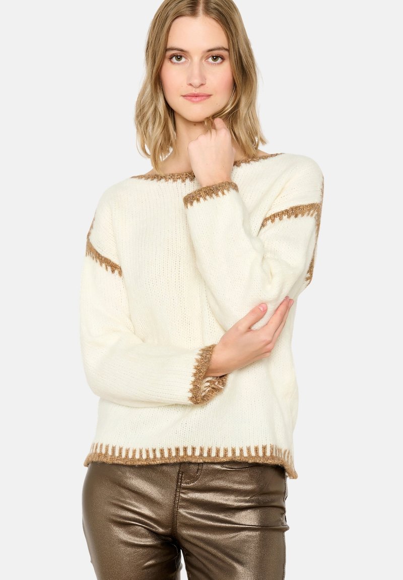LolaLiza WITH CONTRASTING SEAMS - Pulover - vanilla white