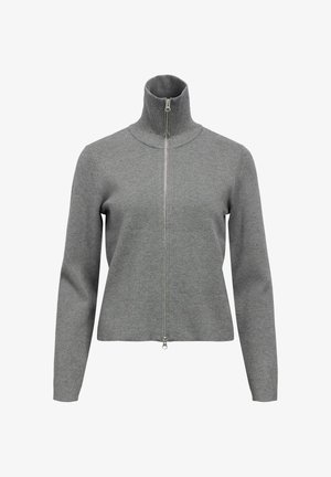 Object, KNITTED CARDIGAN HIGH NECK - Cardigan - medium grey melange