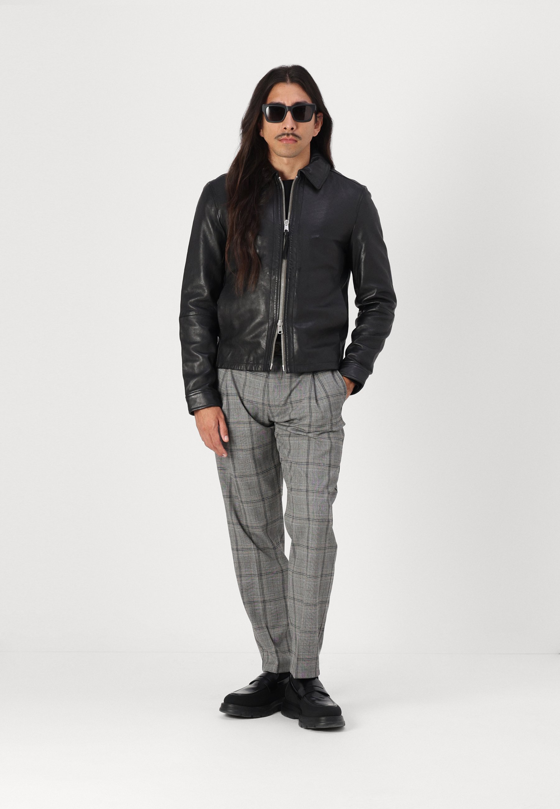 AllSaints EROL JACKET - Leather jacket - black - Zalando