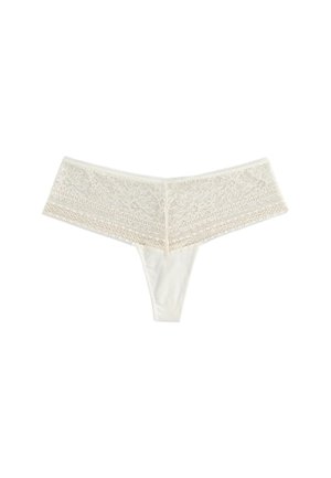 Next, HIGH WAISTED THONG FIT - PREMIUM LACE KNICKERS . - Tanga - cream