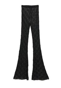 FLARED WITH RHINESTONES - Kalhoty - black