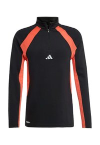 TECH APPAREL 1 4 ZIP - Langærmet T-shirt - black   easy coral