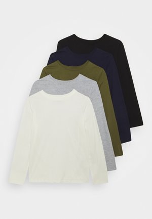 5 PACK - Top s dlouhým rukávem - white/light grey/dark blue/black/green