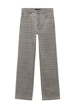 Grijze spijkerbroek met een recht model. Gemaakt van denim, met een subtiele herhaalde patroon en traditionele vijf zakken.