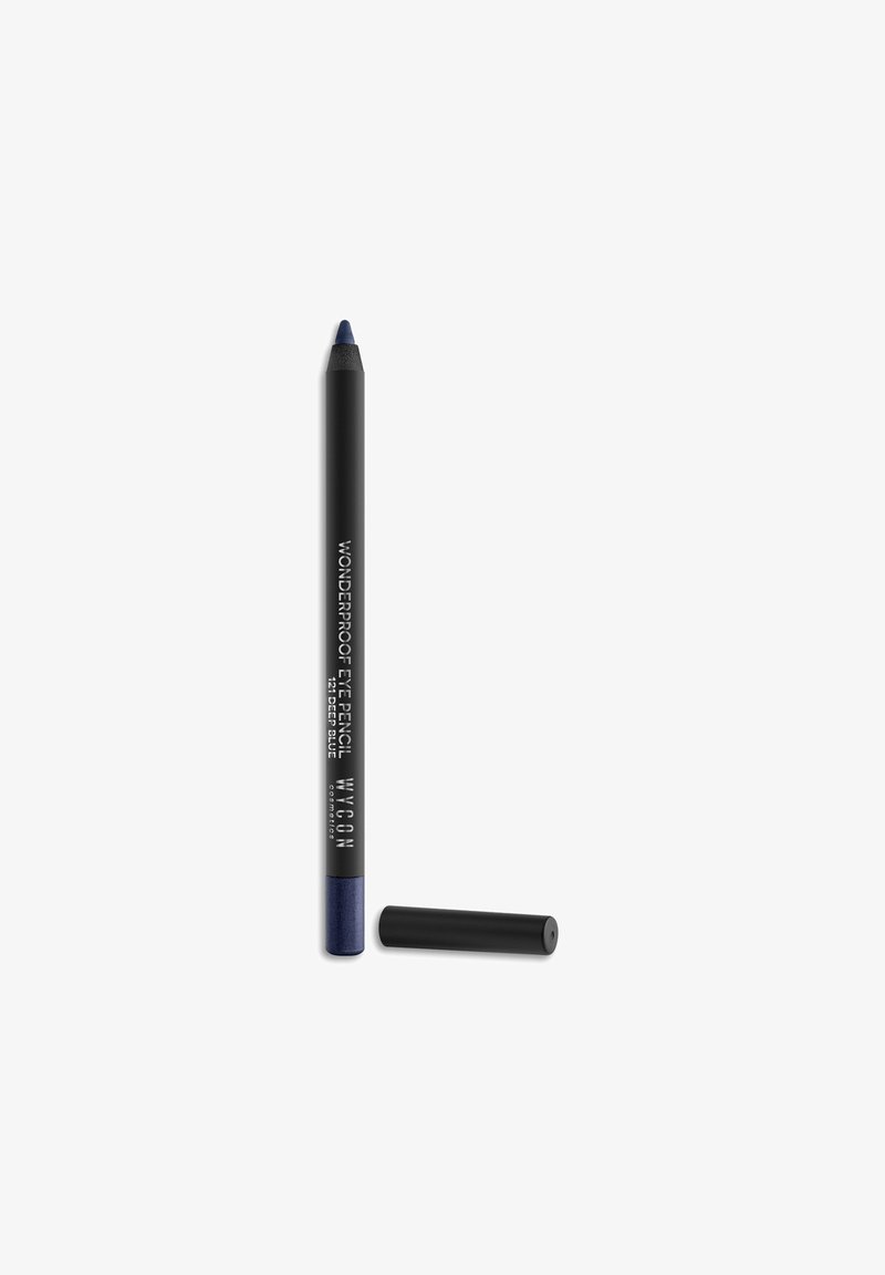 Matita per occhi waterproof di un blu intenso con un fusto nero. Caratterizzata da una punta affusolata per un'applicazione precisa e un cappuccio coordinato.