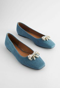 Next FOREVER COMFORT SQUARE TOE BOW TRIM REGULAR FIT - Klassischer Ballerina - denim