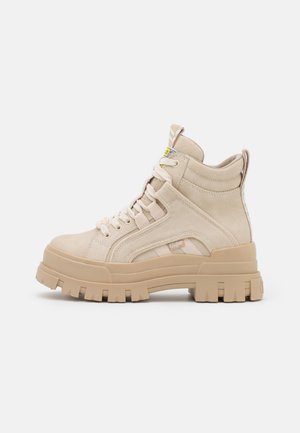 ASPHA MID - Enkellaarsjes met plateauzool - beige