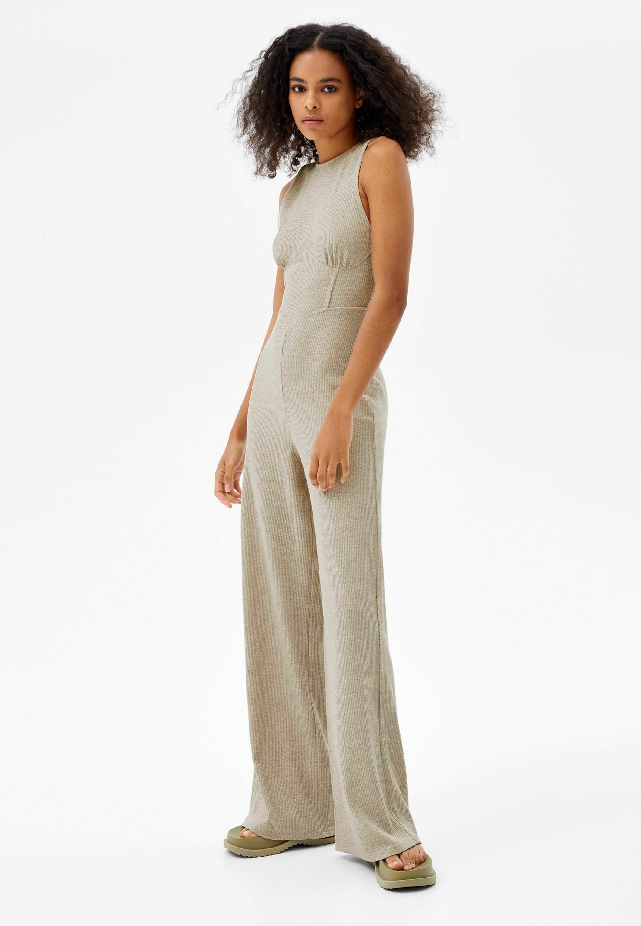 Bershka Tuta jumpsuit - camel/sabbia - Zalando.it