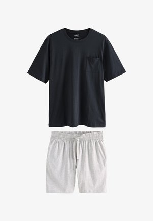 Next, SET - Nattøj sæt - black grey marl