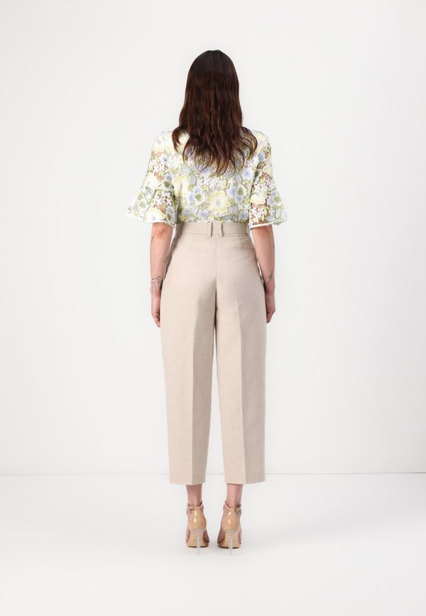 PLEATED TAPERED PANTS - Trousers - classic beige2