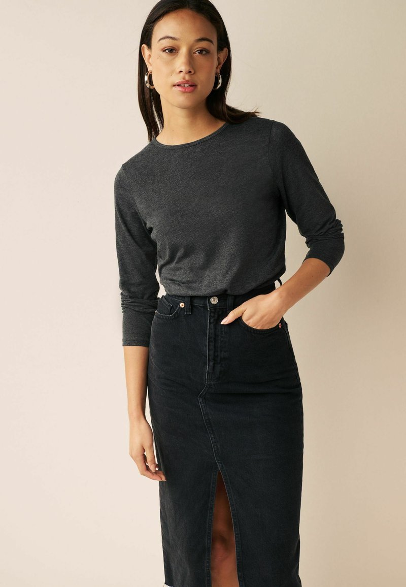 Next THE EVERYDAY CREW NECK - T-shirt à manches longues - charcoal grey