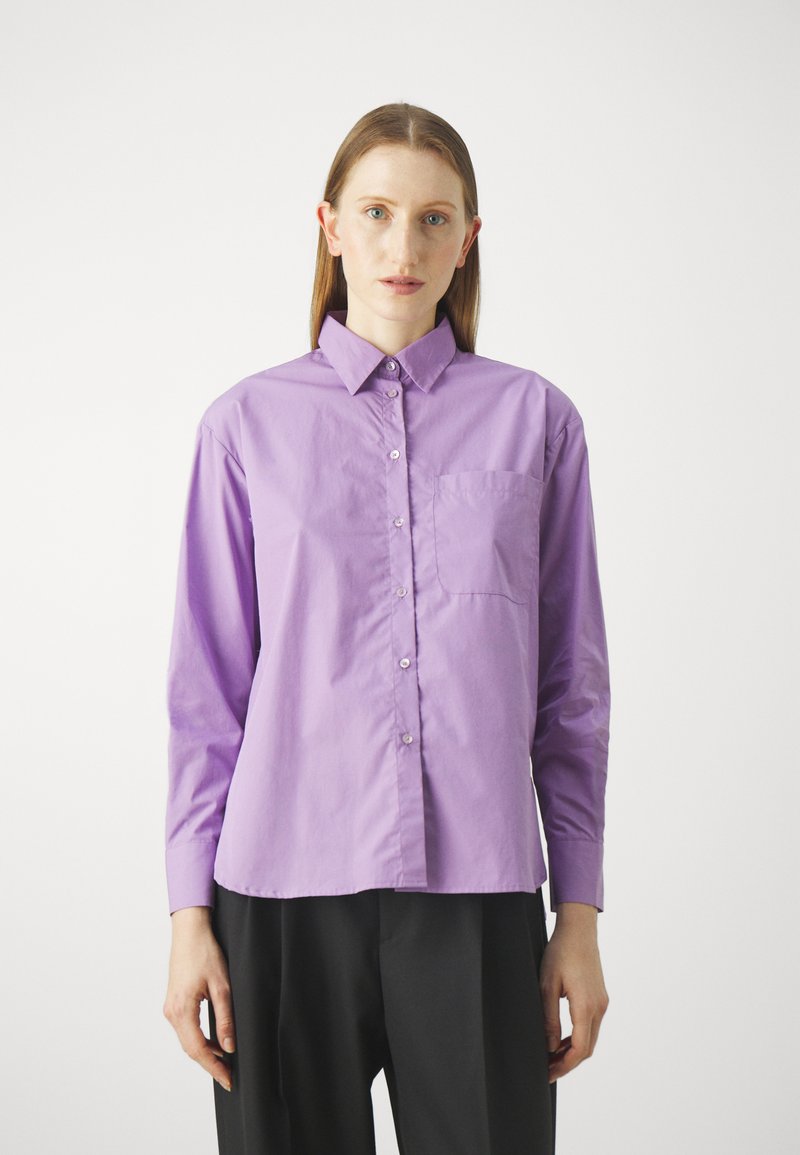 Chemisier De Travail Lilas F&F - Taille 10 - Manches Longues - Occasion Très Bon état