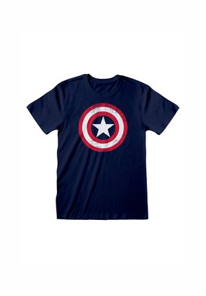 MARVEL COMICS AVENGERS CAPTAIN AMERICA SHIELD - Triko s potiskem - navy blue