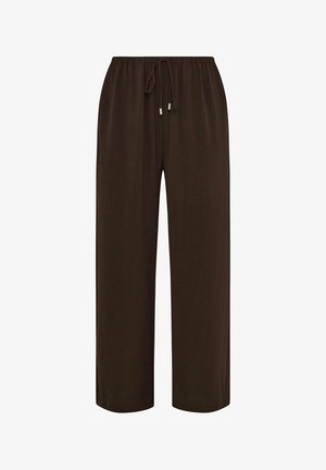 Evans, PLUS SIZE WIDE LEG TROUSERS - Bukser - chocolate