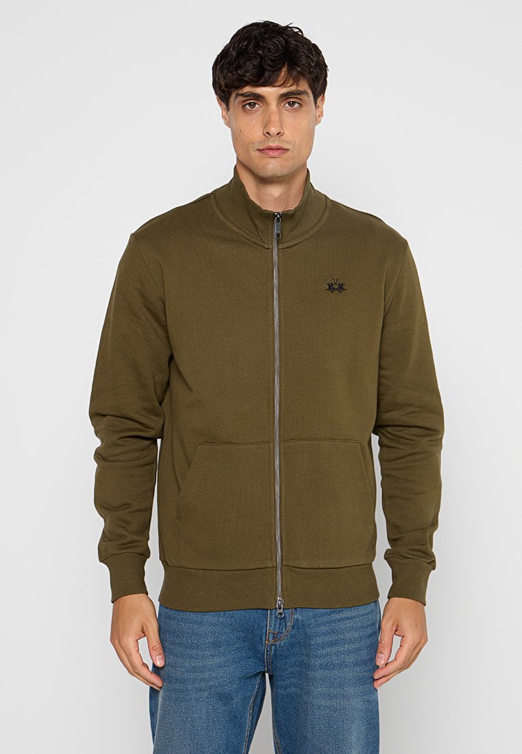 LA MARTINA Sweater met rits kaki