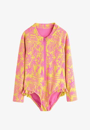 Next, REGULAR FIT - LONG SLEEVE - Badeanzug - pink yellow