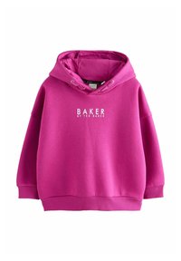 Felpa fucsia con tasca a marsupio frontale, cappuccio con cordino e testo del logo bianco "BAKER BY TED BAKER." Tessuto liscio con polsini a costine.