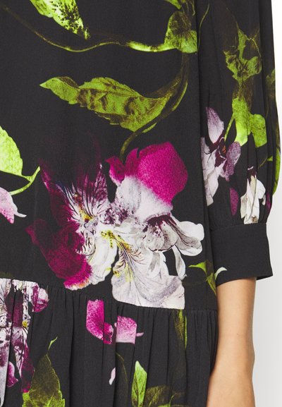 Erdem LONG SLEEVE DRESS GATHERED HEM - Φόρεμα ημέρας - black