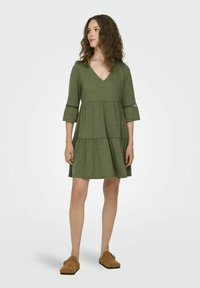 JDY JDYDORA DODO 3/4 SHORT - Obleka iz džersija - dusky green