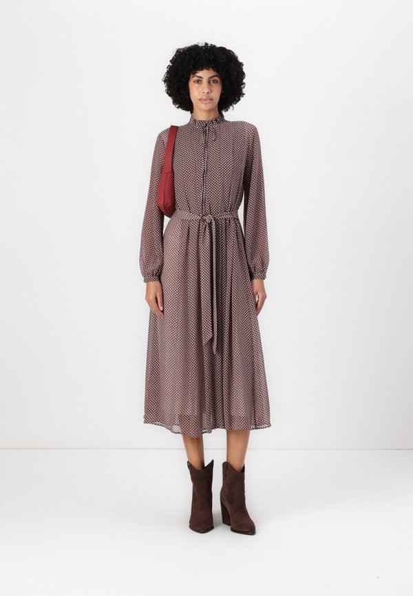 RUFFLE PLEAT BELTED LONG DRESS - Day dress3