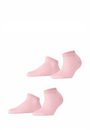 Hellrosa Knöchelsocken mit geripptem Bund und glatter Textur, die ein klassisches Design aufweisen und keine sichtbaren Muster oder Akzente haben.