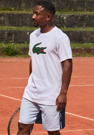 Lacoste Sport PRINTED - Camiseta deportiva - white/green