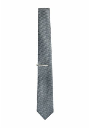 Next, TEXTURE TIE WITH TIE CLIP - Tie - grey