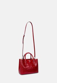 Lauren Ralph Lauren EMBOSSED LEATHER SMALL MARCY SATCHEL - Geantă de mână - festive red