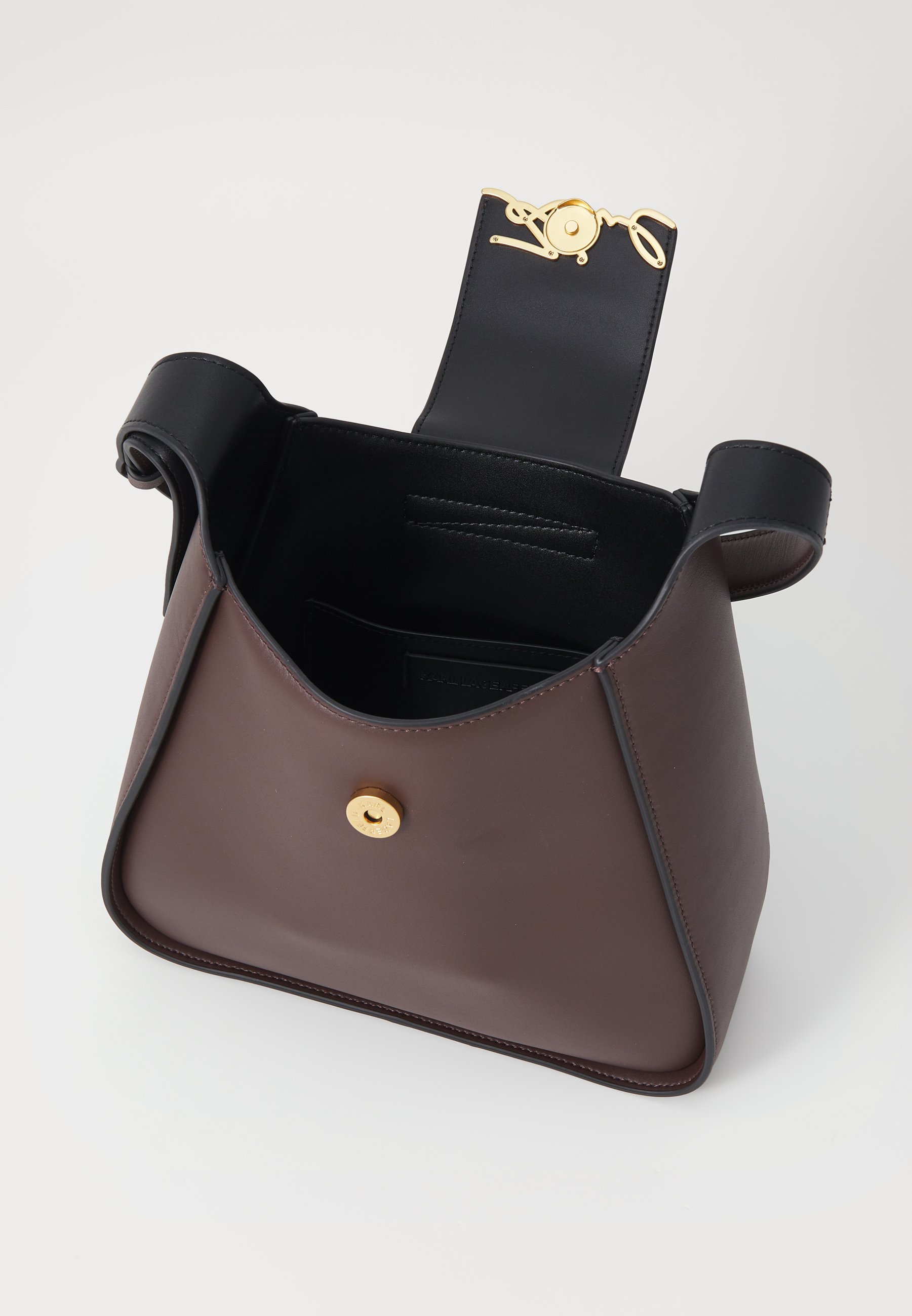 KARL LAGERFELD SIGNATURE HOBO - Handbag - dark chocolate/brown