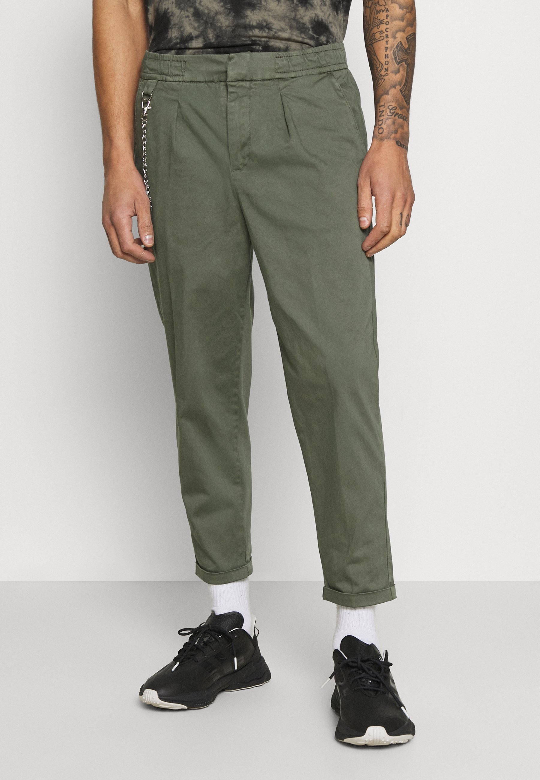 Redefined Rebel LEE CROPPED PANTS - Pantaloni - thyme/verde - Zalando.it