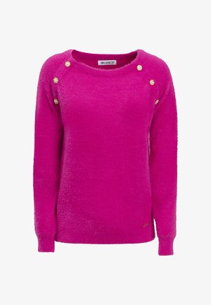 INFLUENCER FLUFFY BEJEWELED - Trui - fuchsia