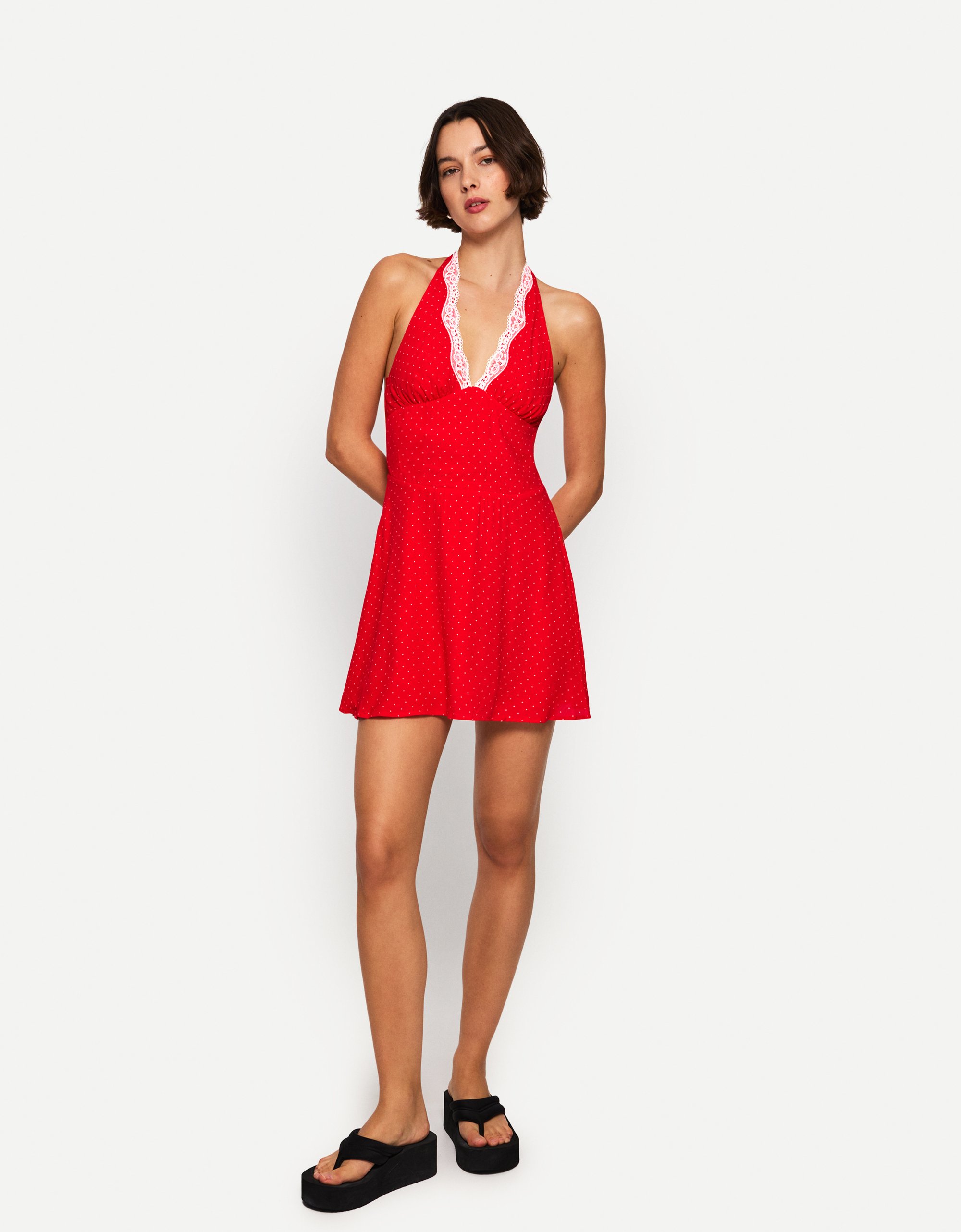 Bershka Vestito casual red/rosso Zalando