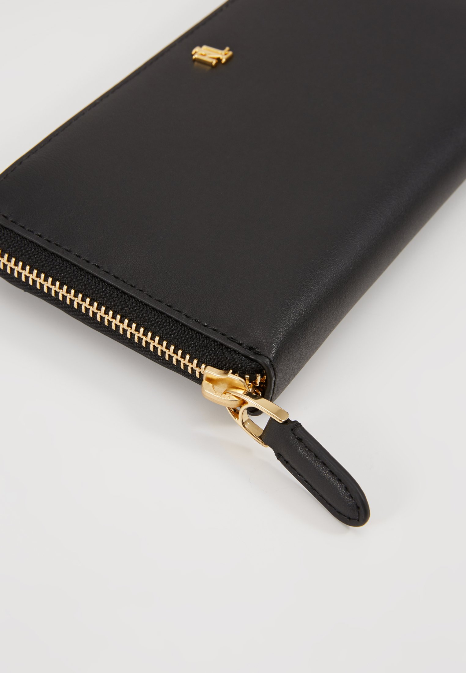 ralph lauren leather continental zip wallet