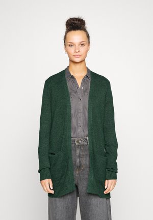 VIRIL OPEN NOOS - Cardigan - pineneedle/dark melange