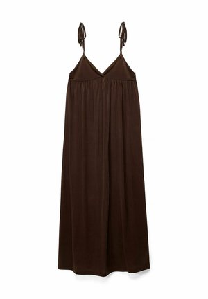 NA-KD, FLOWY TIE SHOULDER MAXI DRESS - Maxi šaty - dark brown