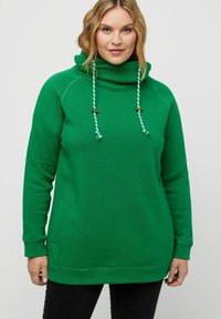 Ulla Popken MIT STEHKRAGEN RAGLANFORM LANGE ÄRMEL  - Sudadera - green