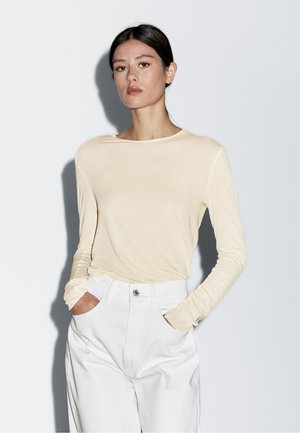 Massimo Dutti LIGHTWEIGHT LONG SLEEVE - Longsleeve - light yellow