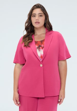 Fiorella Rubino, BLAZER CON BOTTONE GIOIELLO - Blazer - fucsia