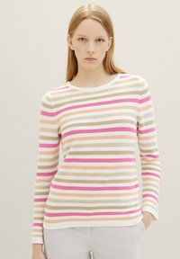 TOM TAILOR NEW OTTOMAN - Strickpullover - pink peach ottoman stripe