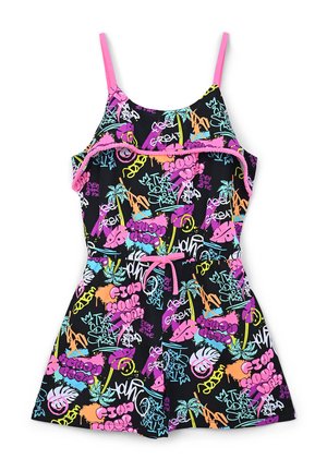 GRAFFITI CON E POMPON - Vestito casual - nero