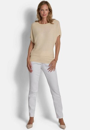 PULLOVER EDLER MIT GLANZGARN - T-Shirt basic - cream white