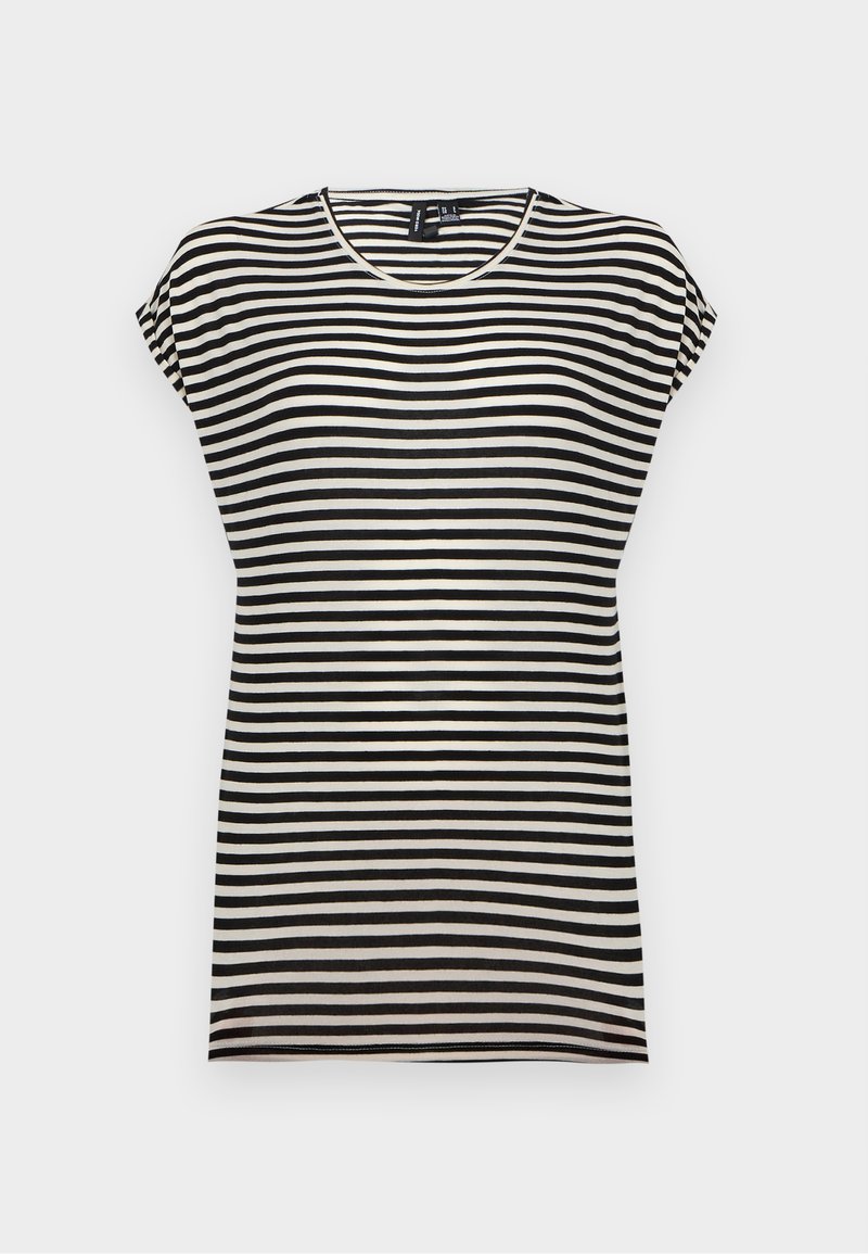 Vero Moda VMWIDE STRIPE - T-shirt con stampa - black/snow white/nero Vero Moda VMWIDE STRIPE - T-shirt con stampa - black/snow white/nero