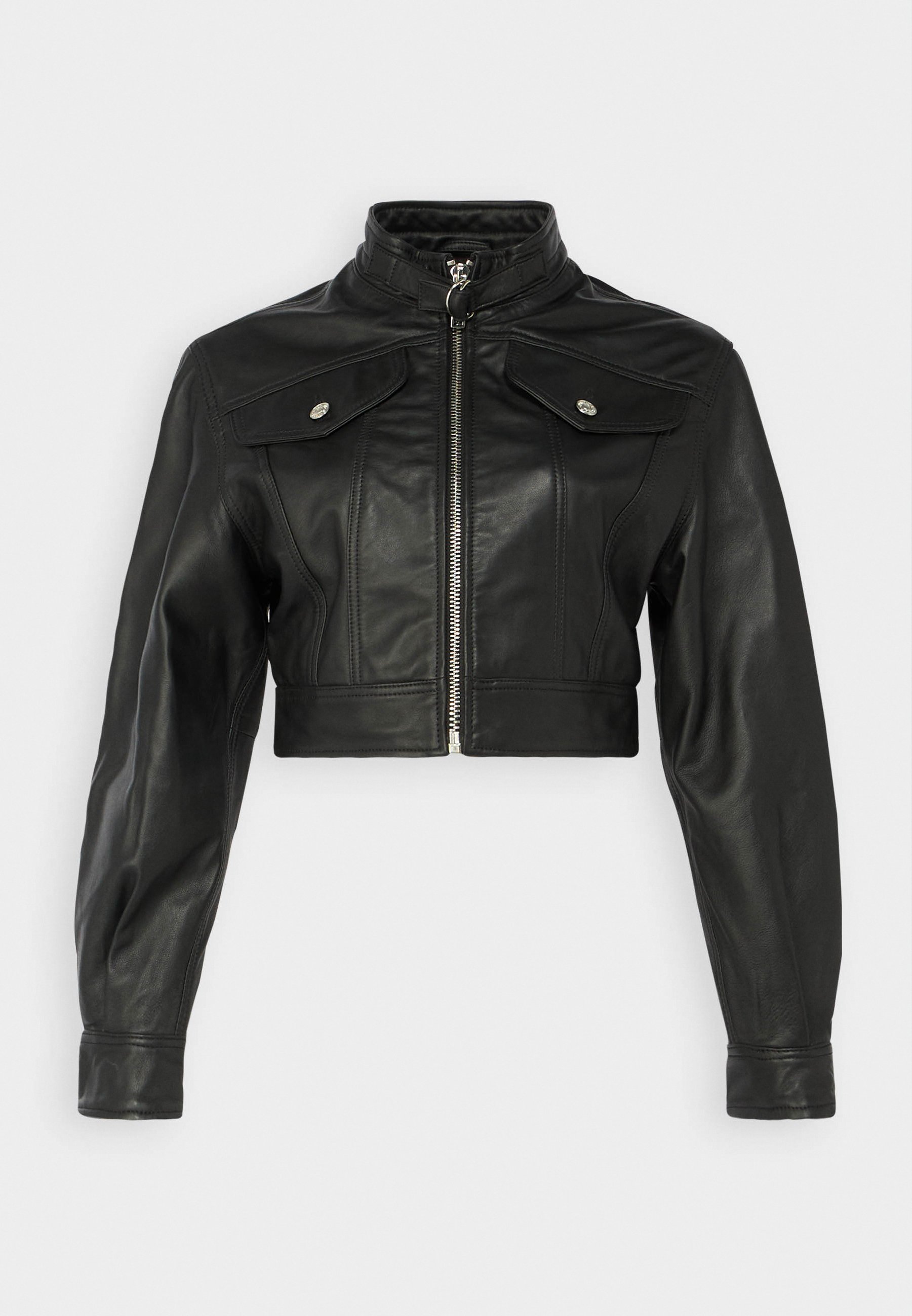 【専用】MOSCHINO leather short jacket Moschino girl's leather-look biker jacket hds04jl6a12 Black