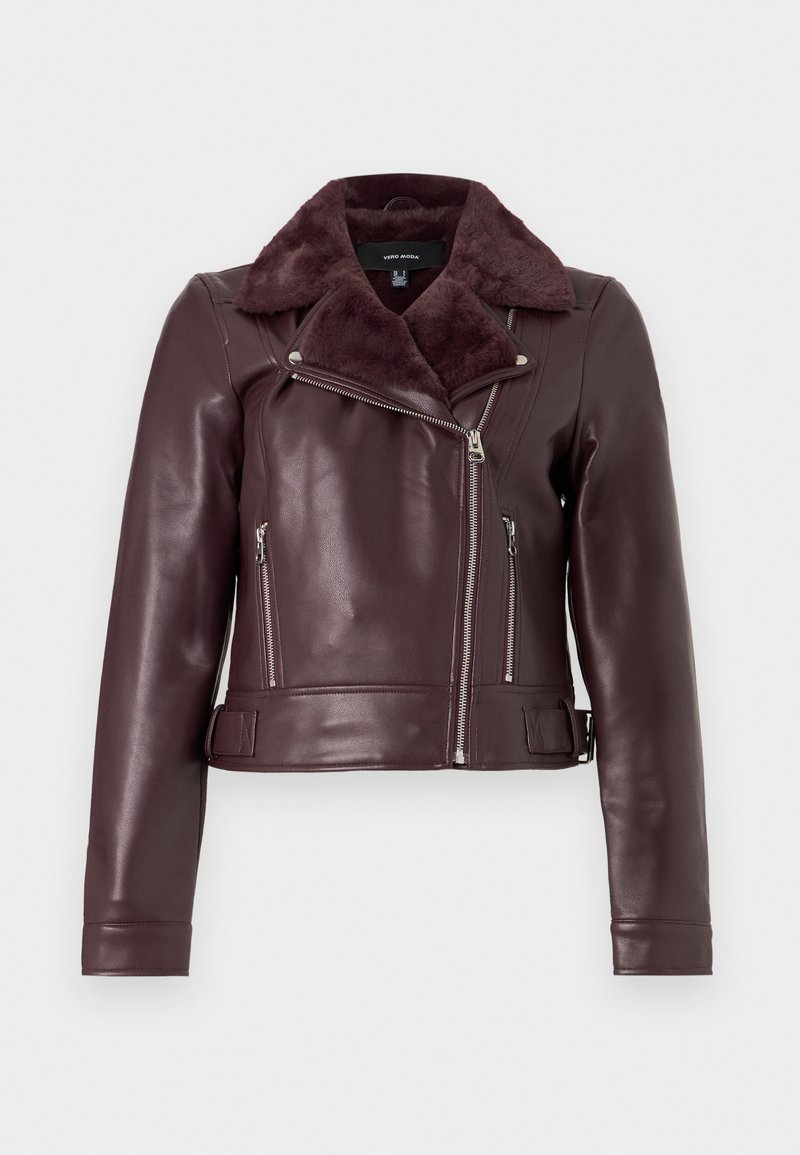 Vero Moda Imitatieleren jas bordeauxrood Vero Moda Imitatieleren jas bordeauxrood
