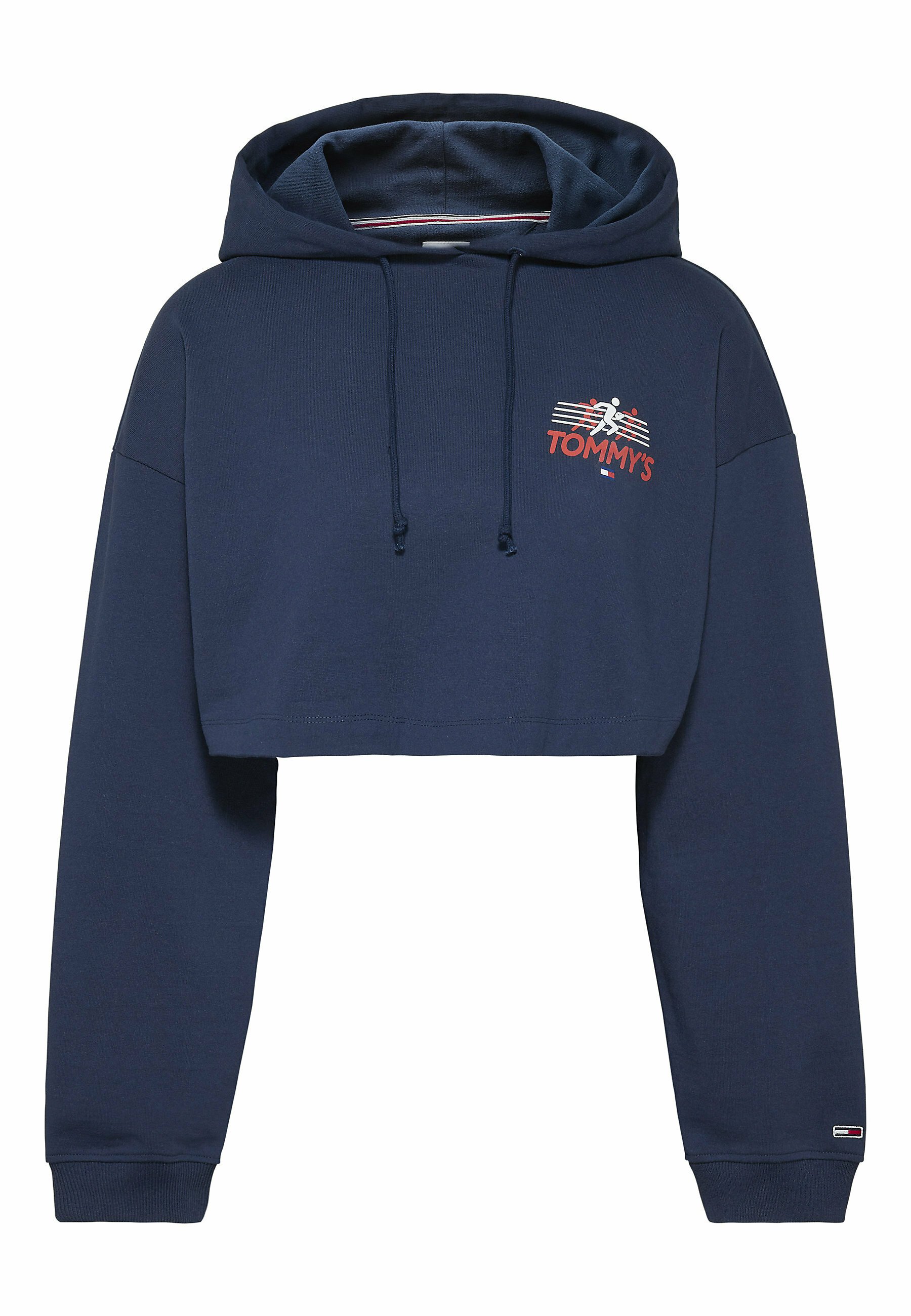 Tommy Jeans CROPPED BACK HOODY - Mikina s kapucí - twilight navy