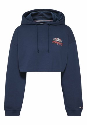 Tommy Jeans, CROPPED BACK HOODY - Mikina s kapucňou - twilight navy