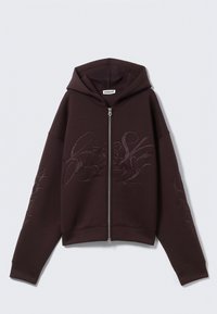 Mikina s kapucí - burgundy graphic